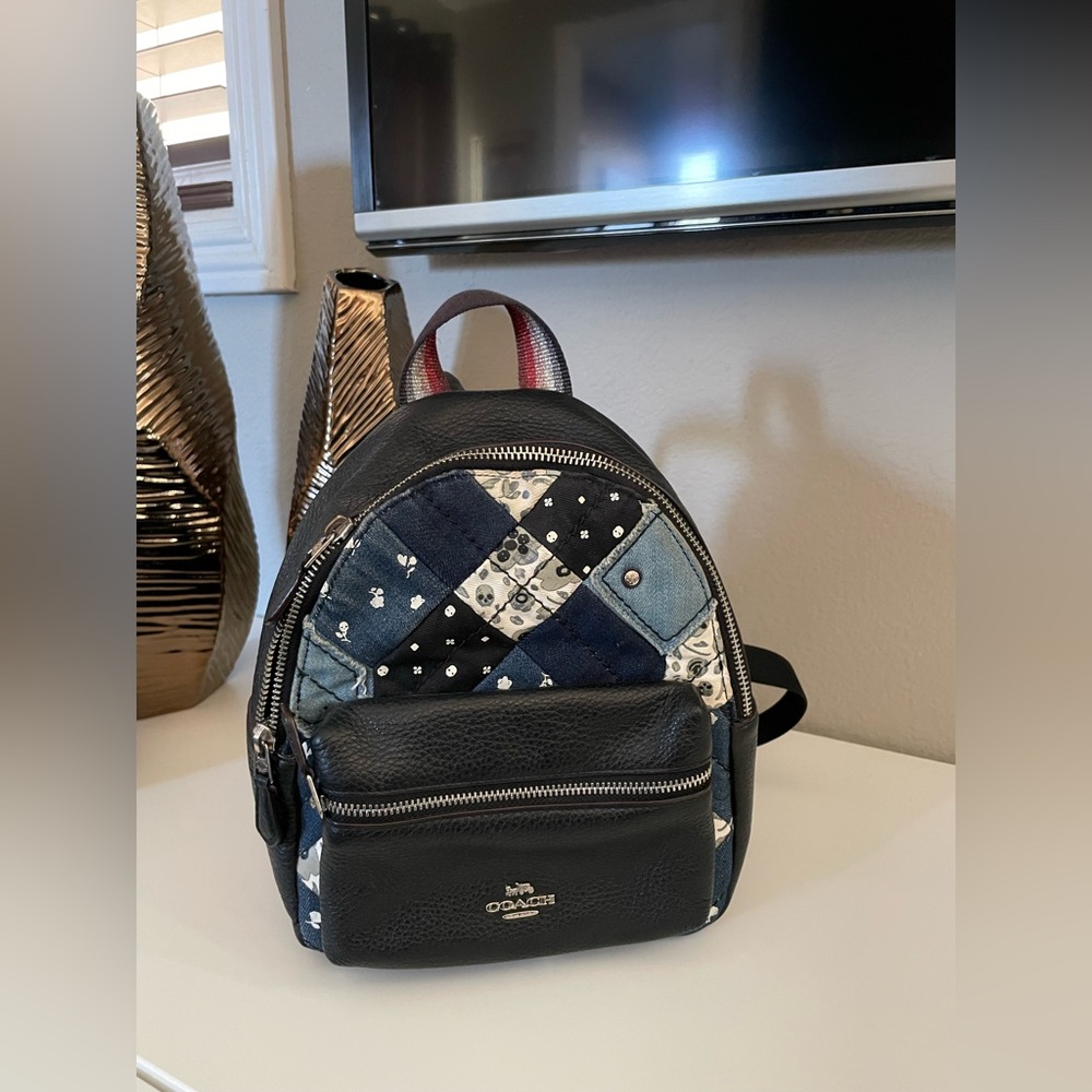 Coach Small Denim Patchwork Backpack - image 2